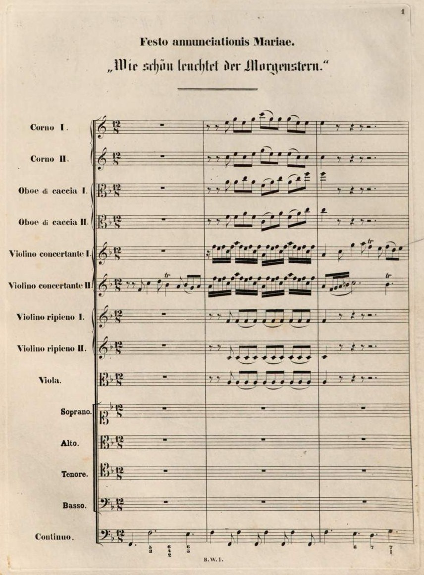Notensatz von Bachs Kantate BWV 1, Ausgabe 1851